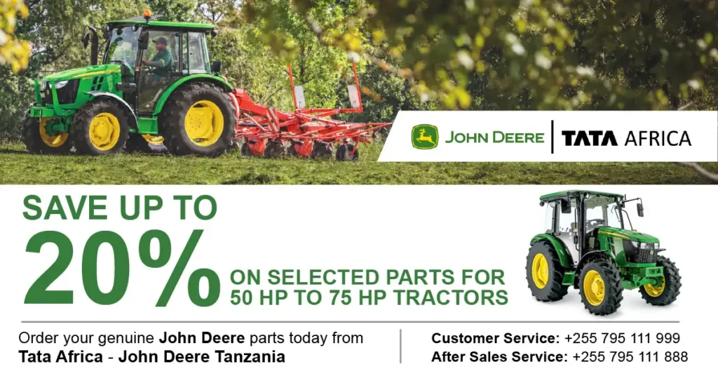 Save up to 20% on selected parts for 50 HP to 75 HP tractors